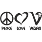 Preview: Peace Love vegan Aufkleber