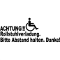 Mobile Preview: Rollstuhlverladung bitte Abstand halten Aufkleber