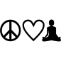 Preview: Peace love yoga Aufkleber