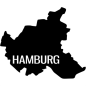 Preview: Hamburg Landkarte Aufkleber