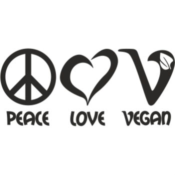 Peace Love vegan Aufkleber