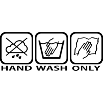 Handwash only Aufkleber H4