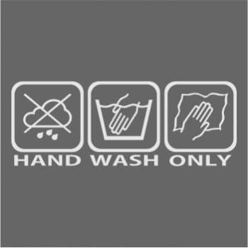 Handwash only Aufkleber H4