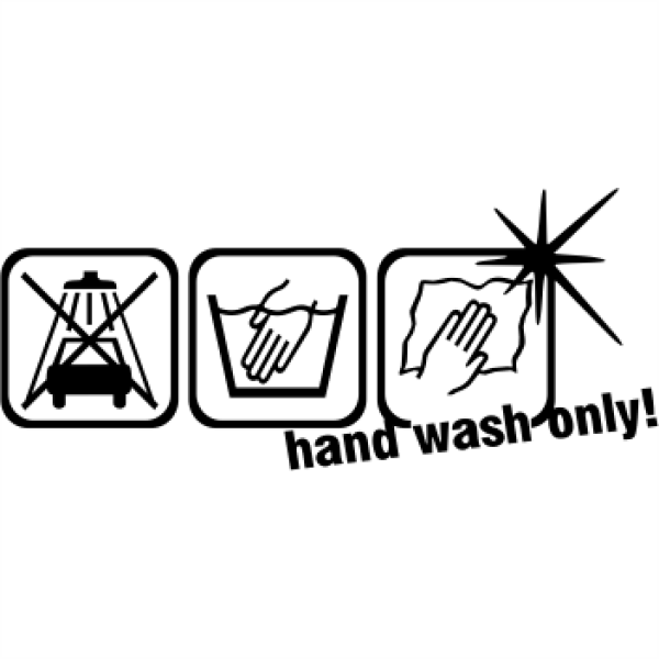 Handwash only Aufkleber H1