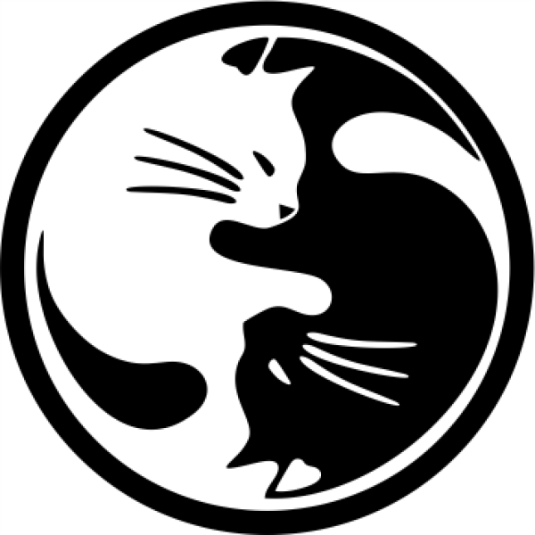 Yin Yang Katzen Aufkleber